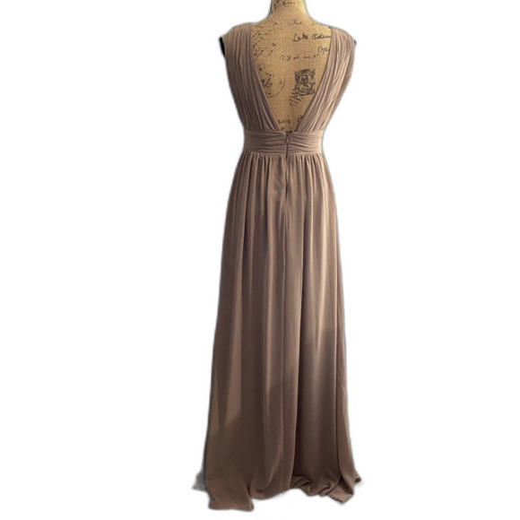 Lulus Heavenly Hues Taupe Tan Maxi Dress Formal Prom Bridesmaid Wedding Size XS - Picture 5 of 10